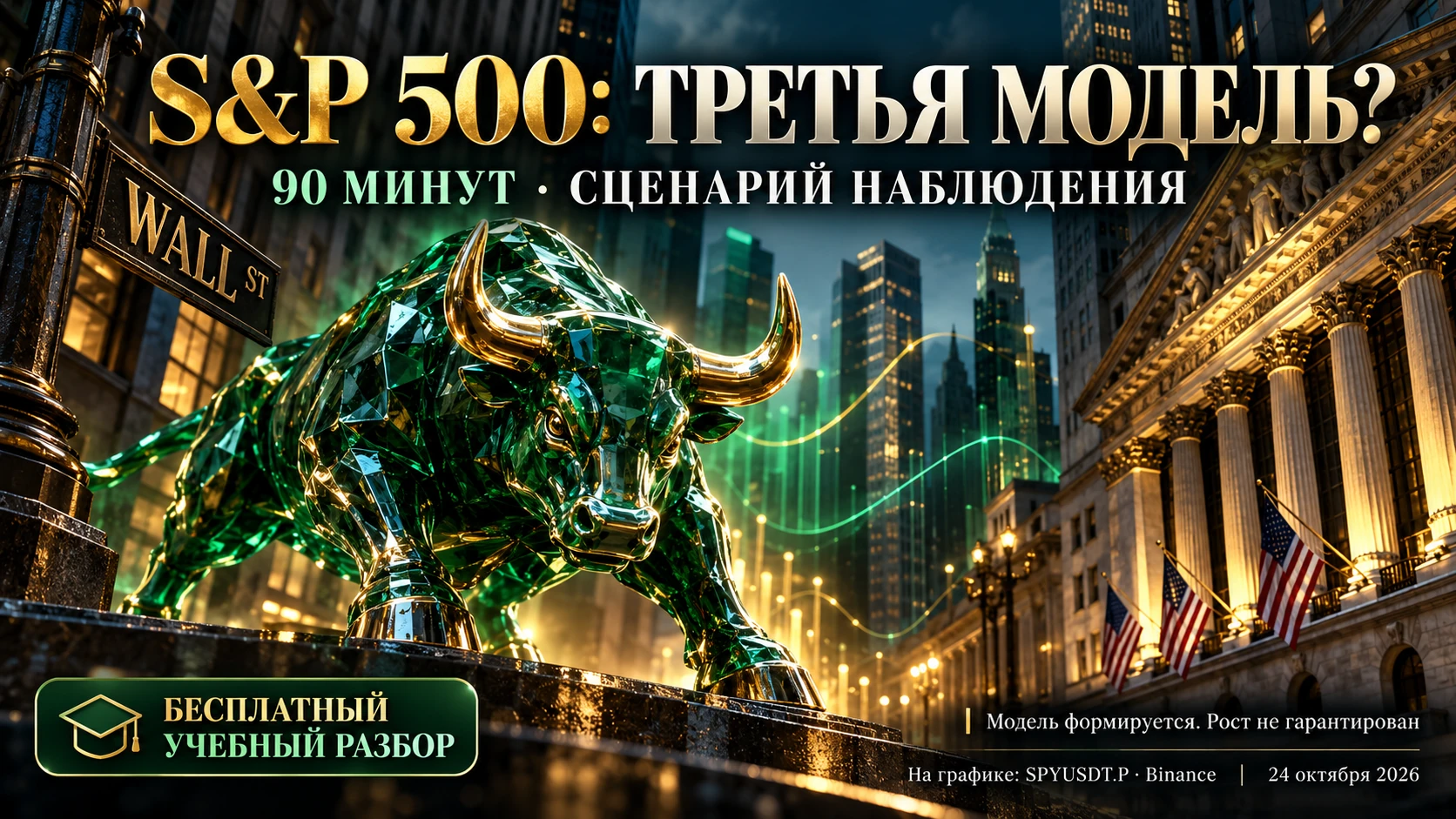 Художественная обложка учебного кейса SPYUSDT.P на 90-минутном графике